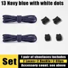 13 Navy blue with white dots