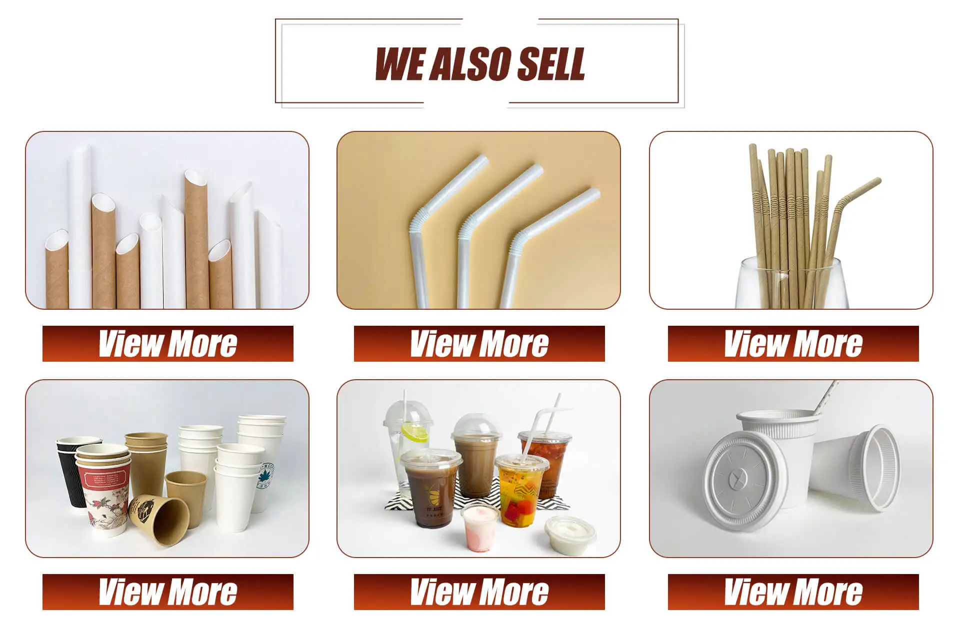 New Compostable Coffee Bagasse Straw, Coffee Waste Straw, Coffee Bean Straw With Paper Individual Wrap Package