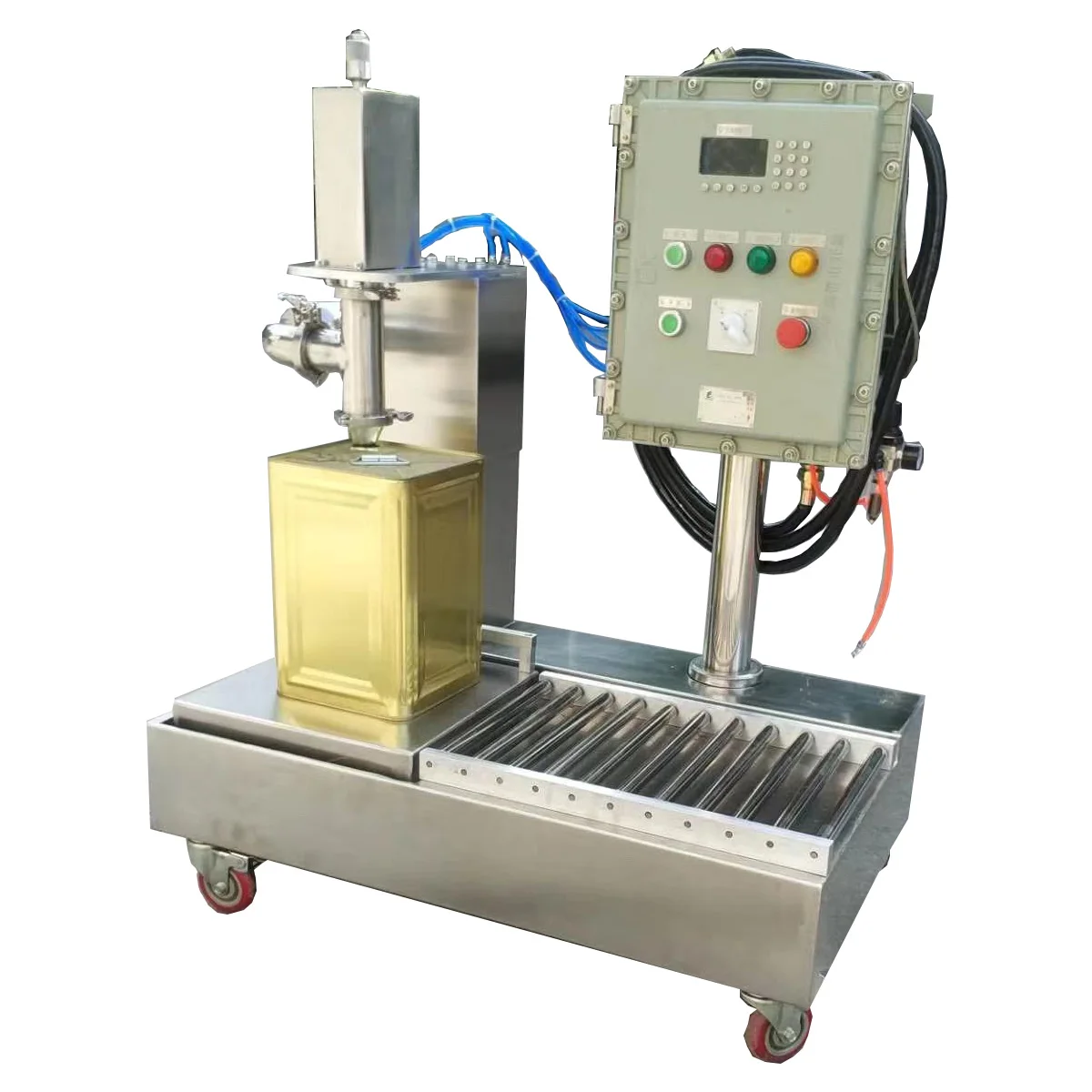 25l溶剂洗涤剂发泡液体灌装机手动灌装机桶填料