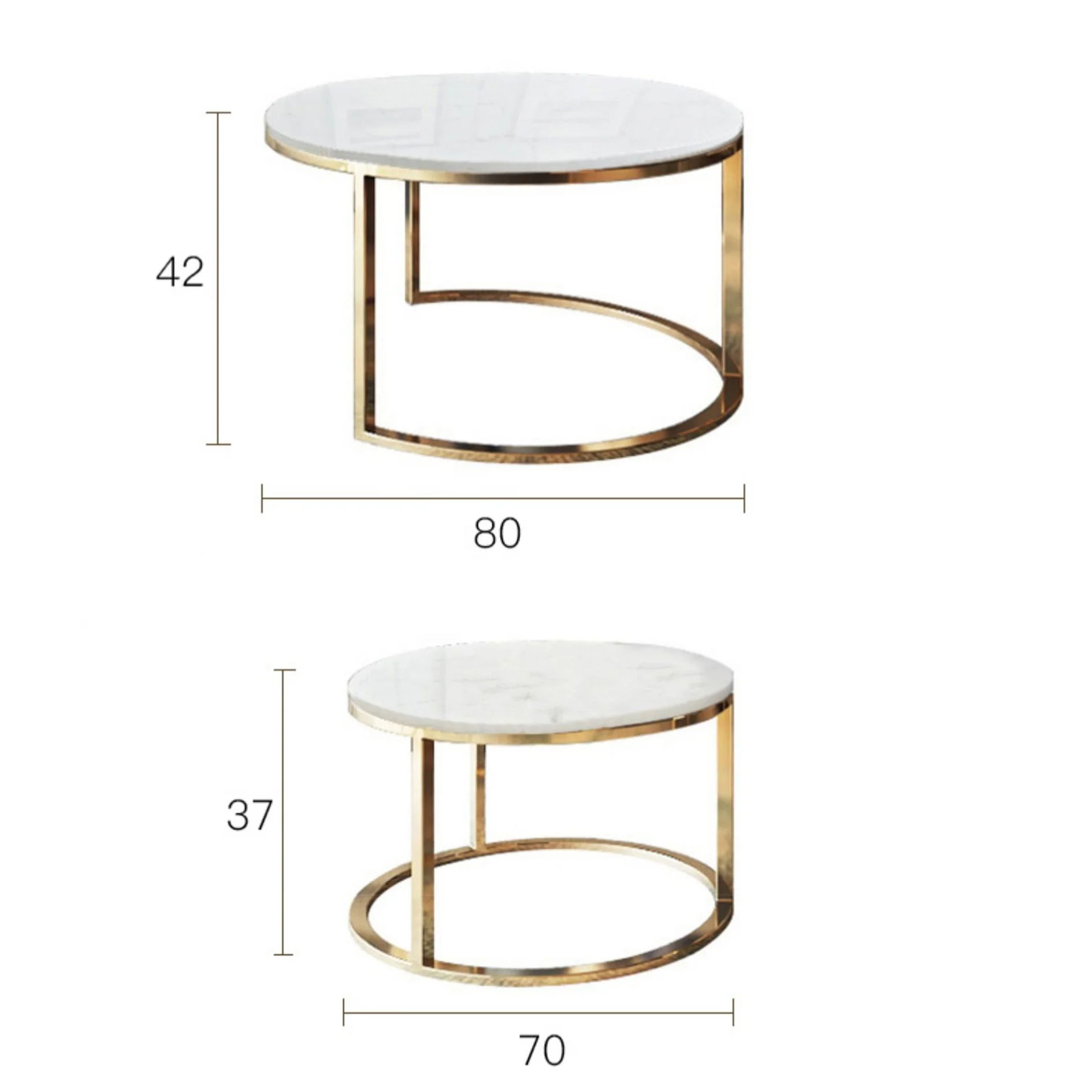 ガレージ リビングルームテーブルホワイトストーンペデスタルマーブルコーヒーテーブルゴールドブラスメタルレッグダイニングテーブルベース