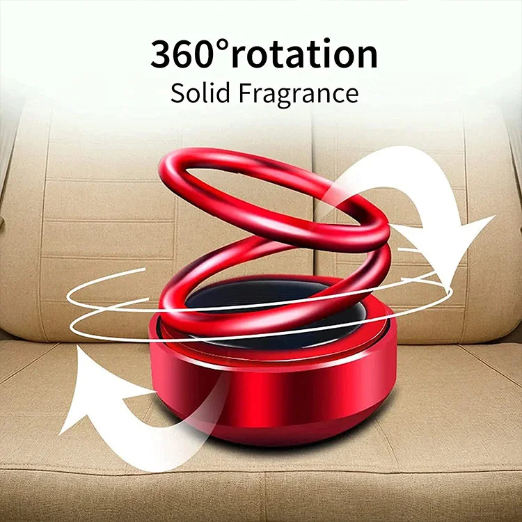 Solar Power Car Aroma Aromatherapy Diffuser with 360 Double Ring Rotating Design Funny Toy Car Fragrance Diffuser Car Perfume