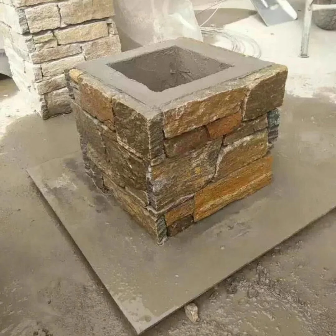 Slate Staked Stone  Gate Posts Column