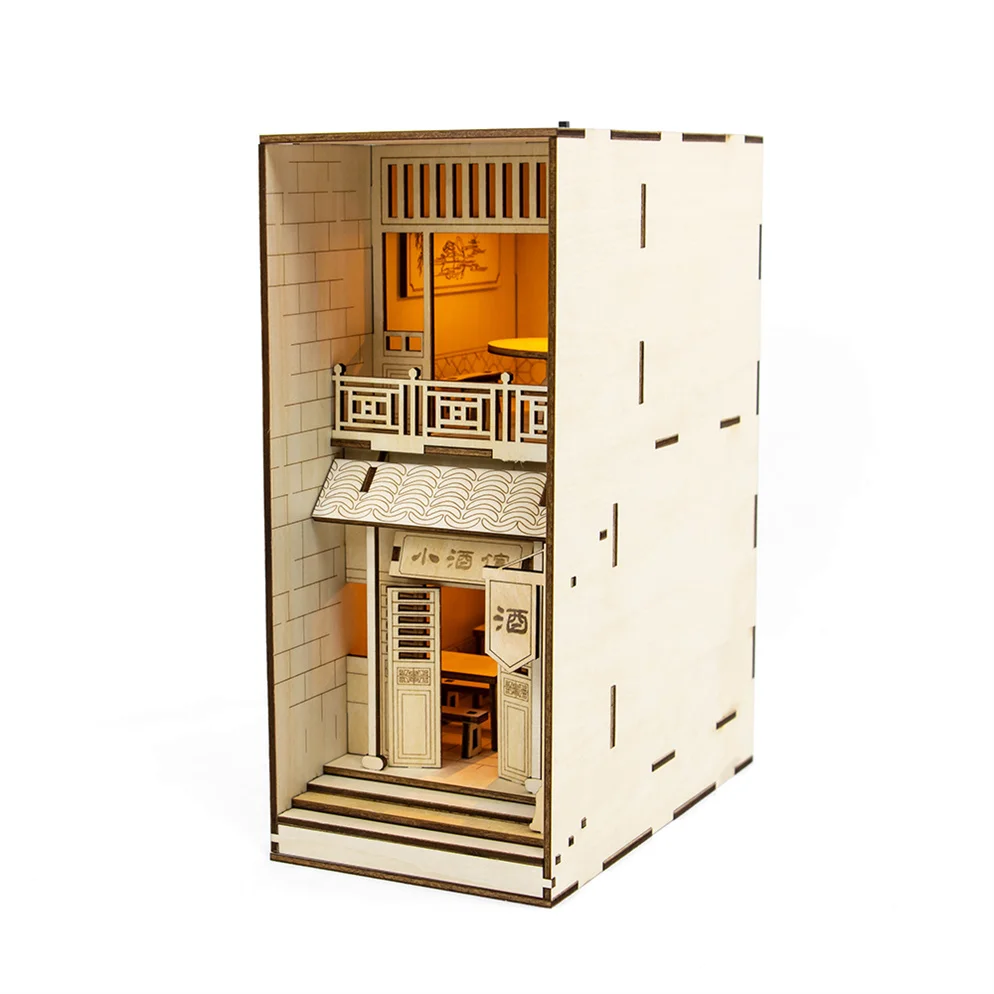 3D Wooden Puzzle Complete Book Nook Bookshelf Insert Bookshelf Decor Alley Book Nook Diy Kit