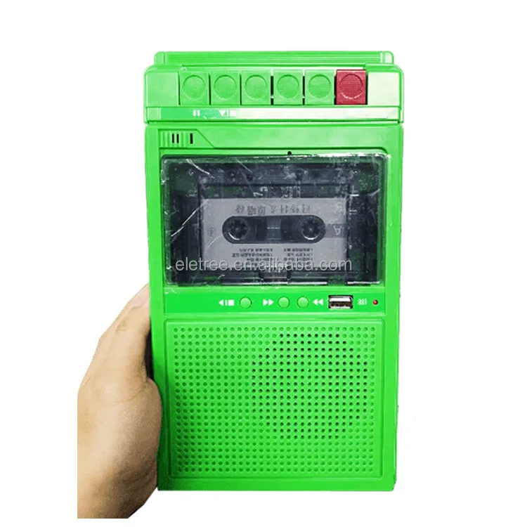 Green Portable Cassette Recorders - Retro & USB Player