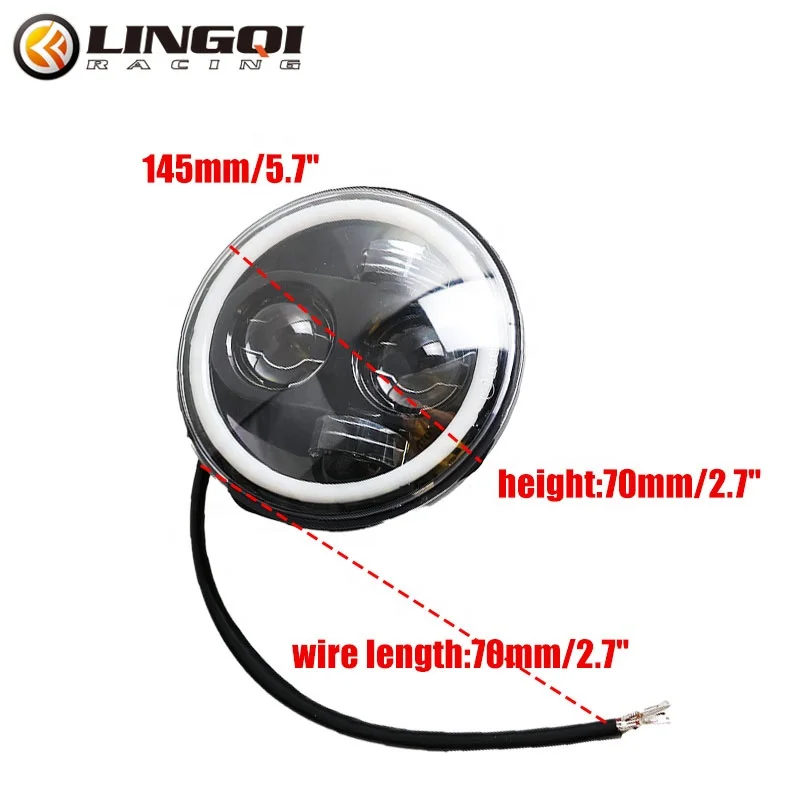 LINGQI Motorcycle Lighting Accessories - 5.5 Inch LED Headlight