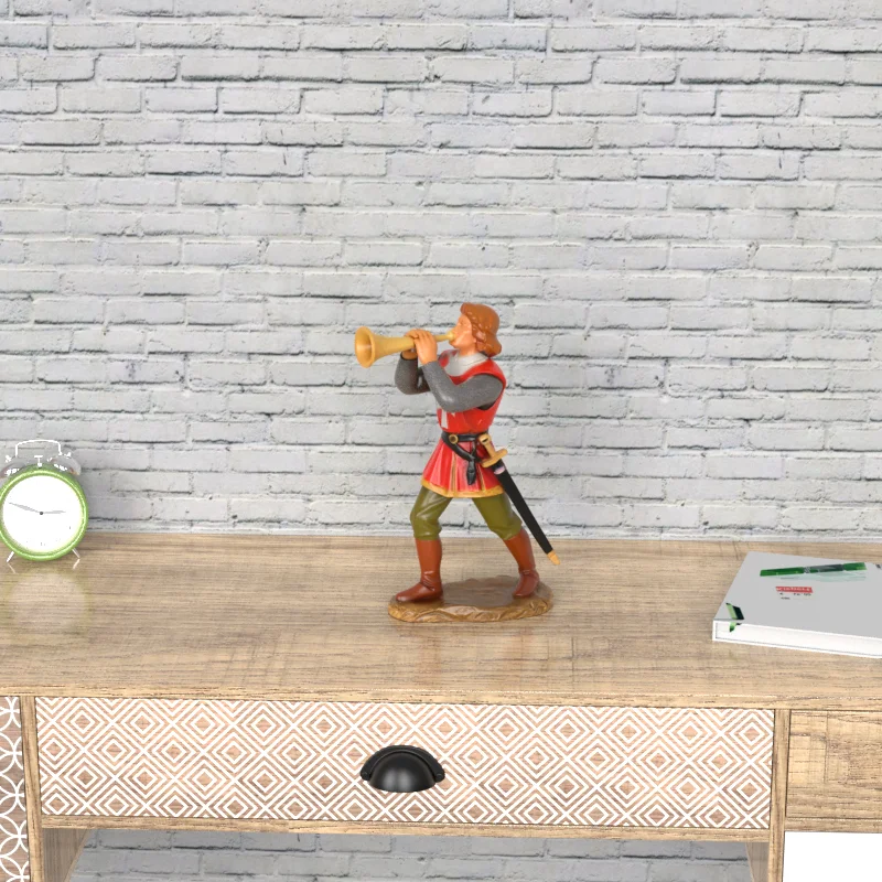 product custom wholesale medieval trumpeter warrior mini resin figure oem handcrafted statues-5