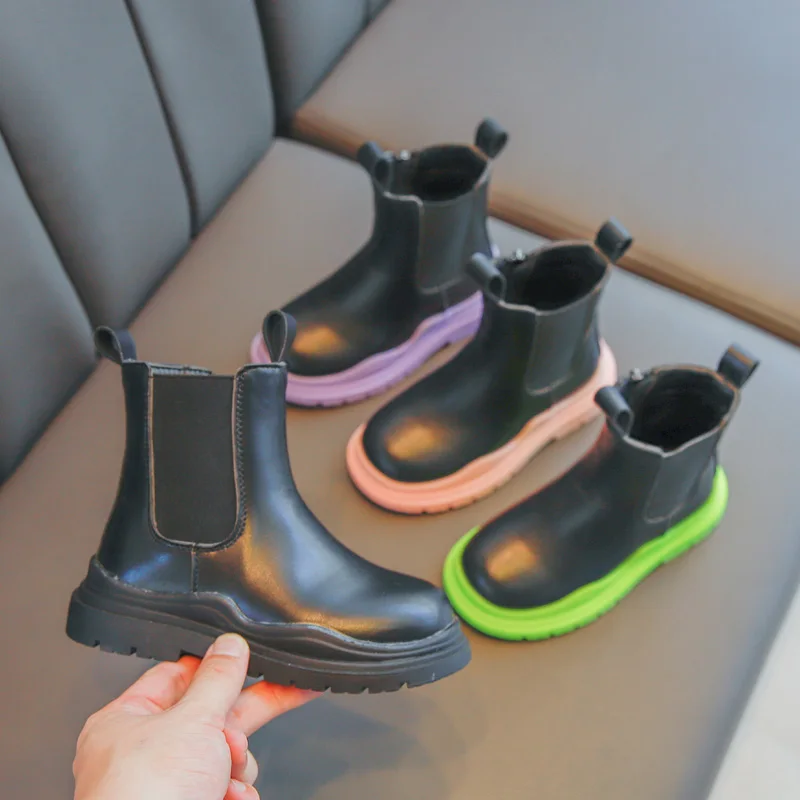 2021 осень зима модные высококачественные детские короткие ботильоны для девочек Детские Ботинки Martin из искусственной кожи на молнии толстые детские ботинки для девочек