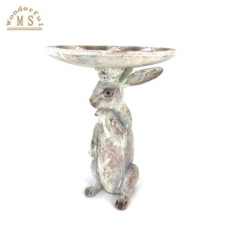 Hand Painting Gold Animal Horse Rabbit Shape Resin Fruit Dishes Bowls Candy Cake Plate for Kitchen and Patio Home Decoration