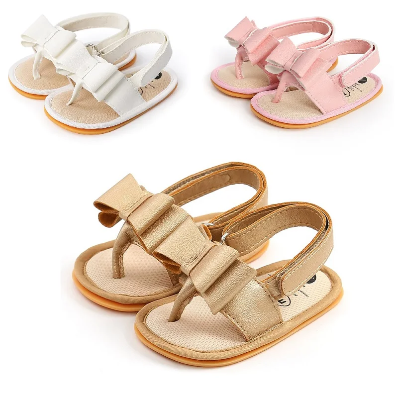 Сандалии из ПУ кожи с бантом для новорожденных