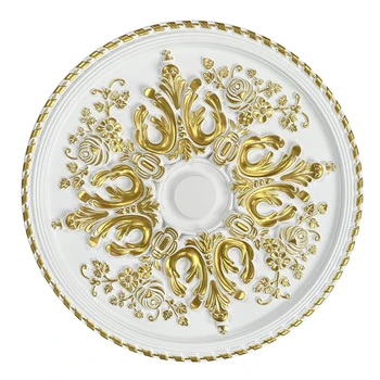 Guangzhou factory Faux Ceiling Medallion Lighting Round PU Ceiling Medallion environmental protection ceiling medallion