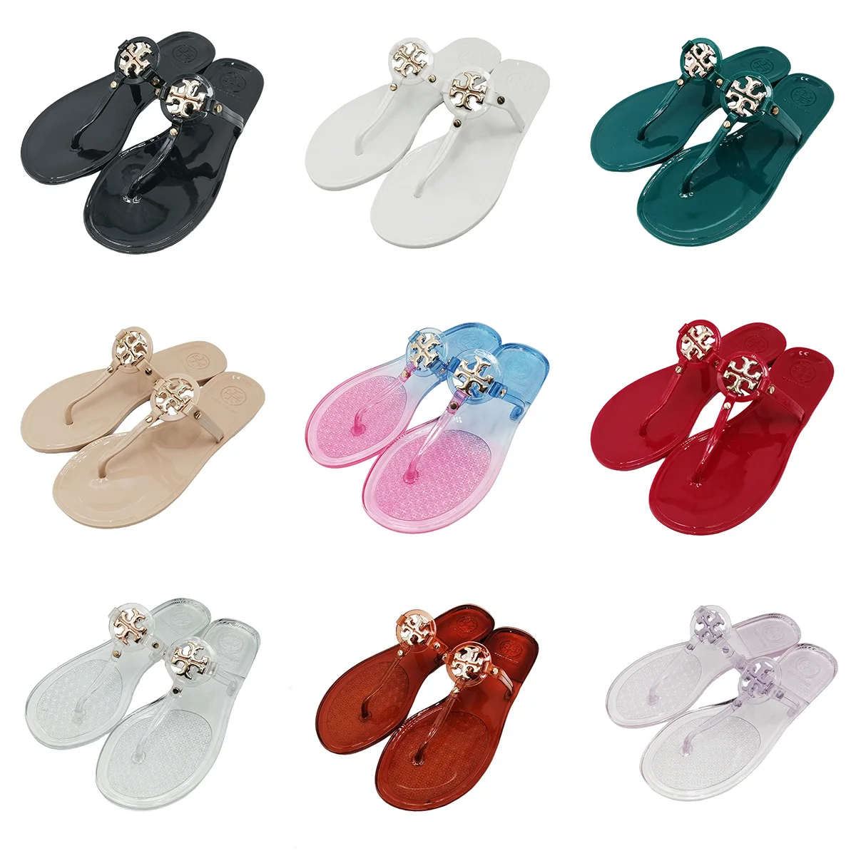 Wholesale Fashion solid color designer sandals flip flops casual home slippers  women's sandals flat shoes RCC TT Famous brand in shoes From m.