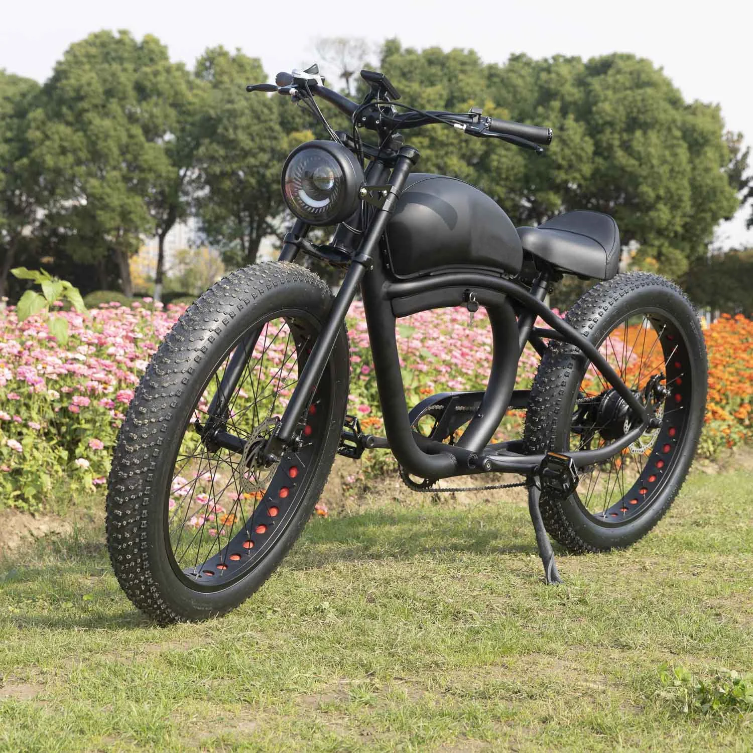 electric cafe racer bicycle JupiterBike 750W Rogue All-Terrain Fat Tire Bike Cheetah will take you anywhere Electric Cafe Cafe Cruiser Bike