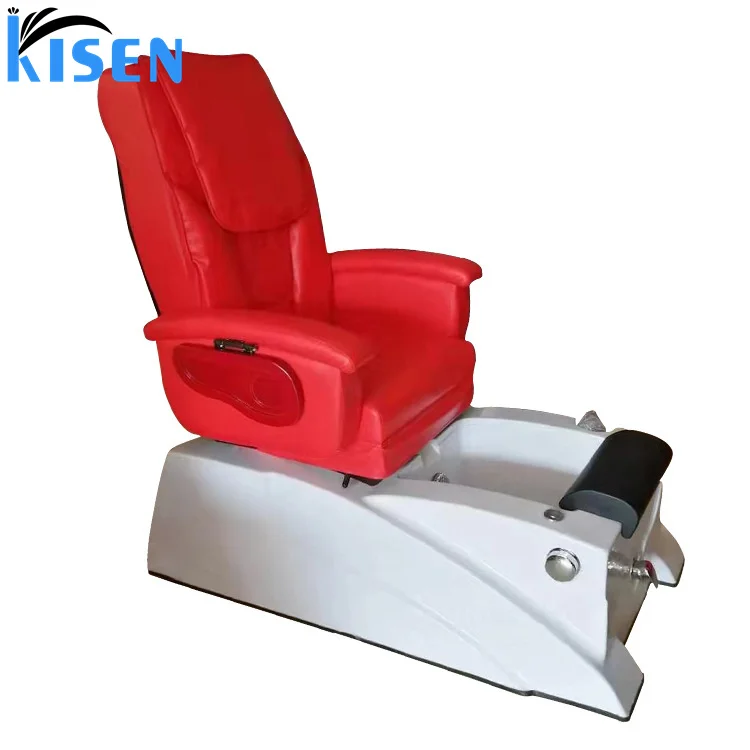Kisen High Quality pink Red Color Pedicure Spa Chair with Footbath Spa Chair for Spa Equipment and Furniture Beauty Salon