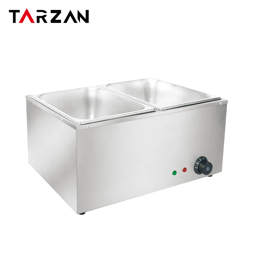 2 Pans Bain Marie Counter Commercial Kitchen Buffet Bain Marie Food Warmer electric Bain Marie Heating Element supplier