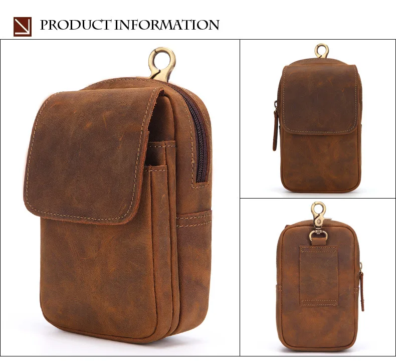 Genuine leather belt loop bag/purse