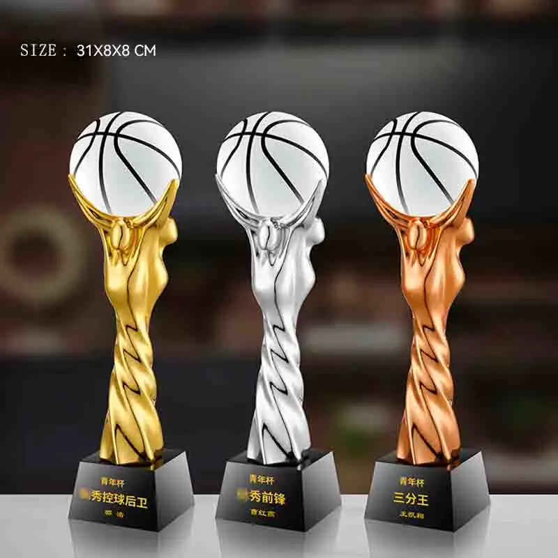 Custom crystal metal resin basketball game MVP player trophy manufacture