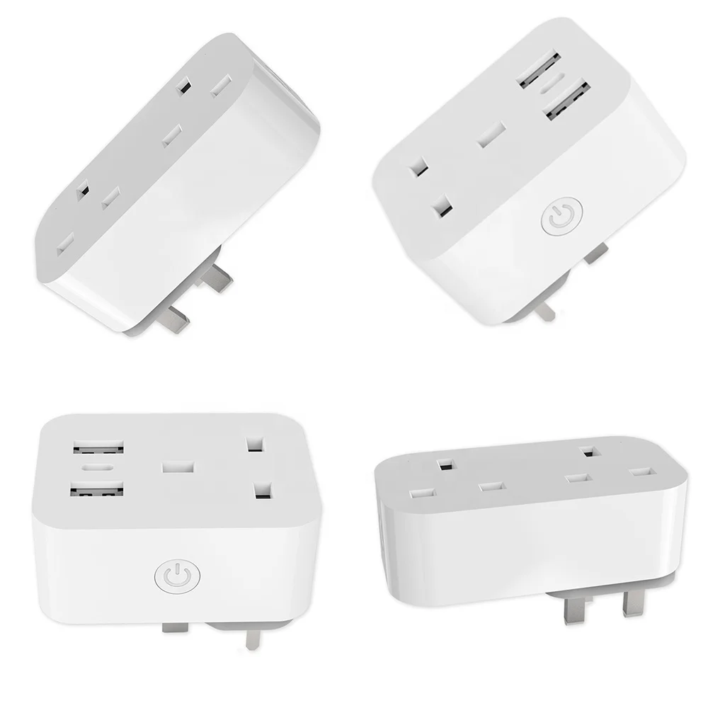 UK Smart Socket Remote Control Socket USB TYPE C Separate Control Metering Tuya Smart Wifi ZigBee