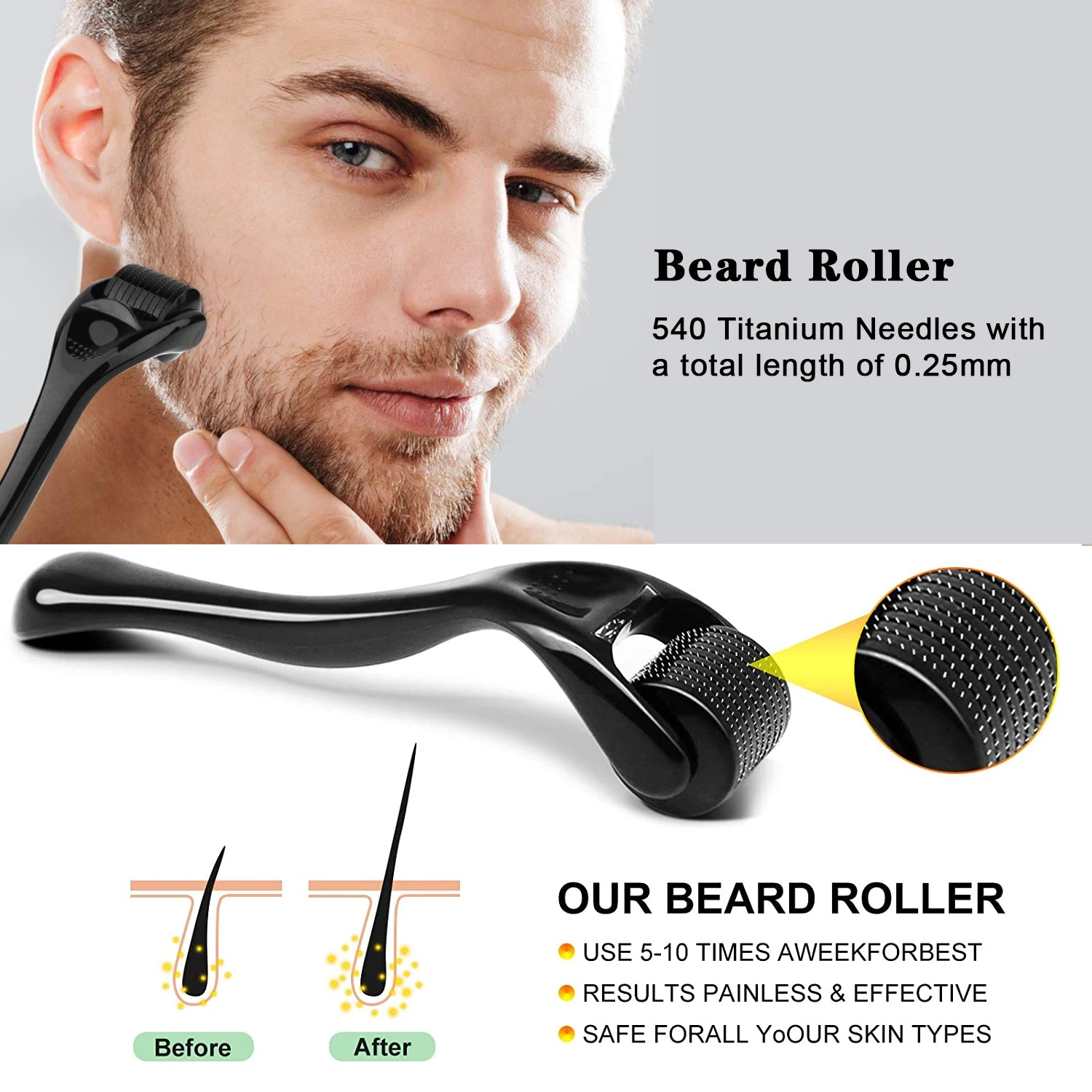 100 Organic Oem Beard Growth Kit Roller Moisturizing Beard Balm Growth