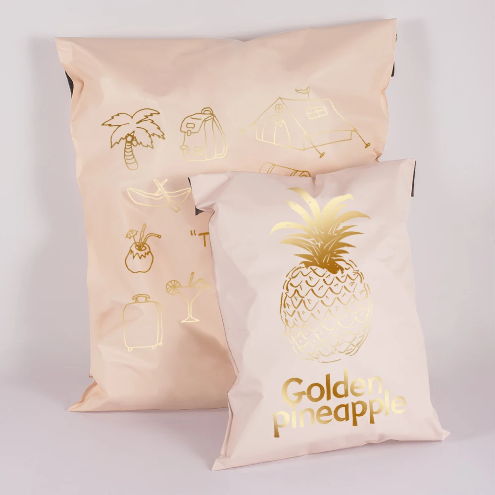 Black Custom Courier Bags Beige Eco Friendly Corn Starch Compostable