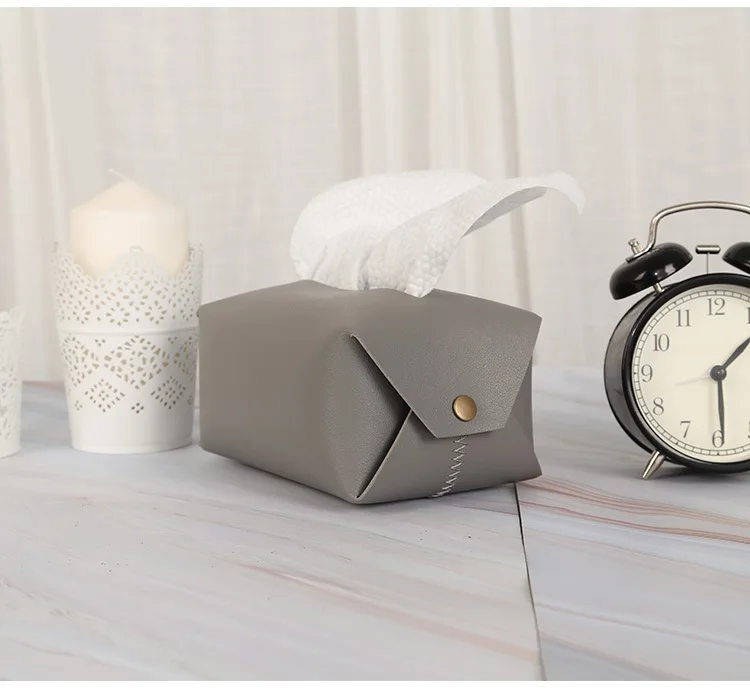 Домашний Декоративный чехол из искусственной кожи для бумажных салфеток, прямоугольный чехол для бумажных салфеток