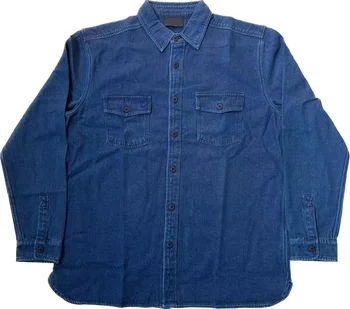 Denim Causal High Quality Long Sleeves washed turnover collar casual men's denim shirts