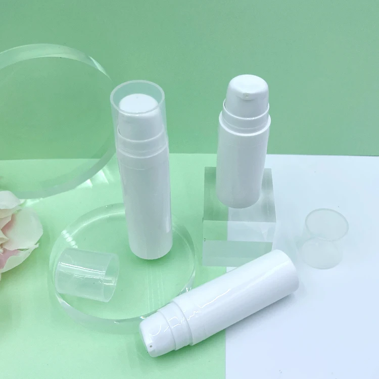 Plastic Airless Pump Bottles With Snap Lotion Pump For Skincare cream 10ml 15ml 20ml