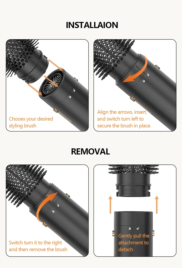 Zex High Speed  8 in 1 Multi Styler Automatic Hair Curler One Step Hair Dryer Brush Hot Air Styler & Curling Iron factory