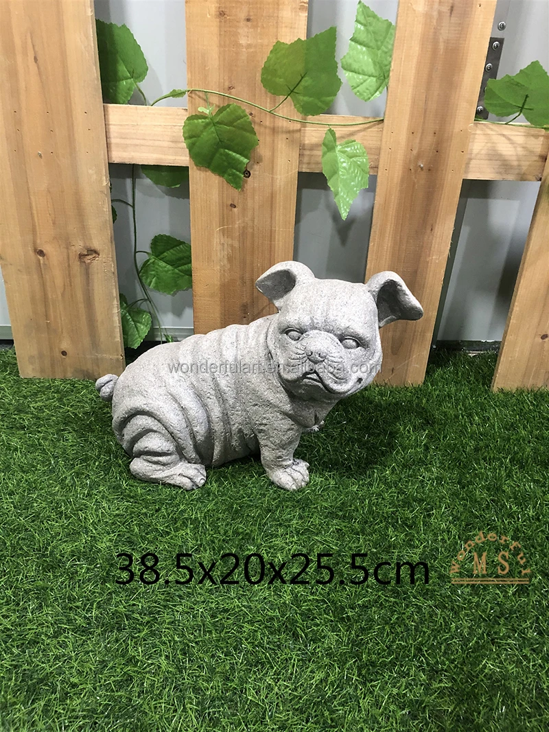 Polyresin animal dog sculpture ceramic garden statue polistone figurine home decoration resin crafts
