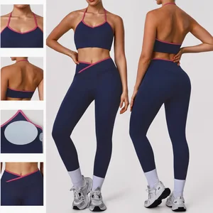 2PCS Activewear Fitness Sports Clothing Athletic Workout Gym Yoga Set For Women