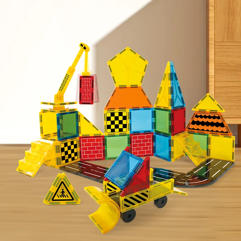 Magnetic Tiles 35-Piece STEM Building Set Sensory Construction Toys for Toddlers Kids Christmas Birthday Gifts Idea