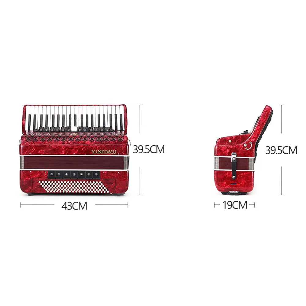 China parrot 34 keys 60 bass 5 register diatonic keyboard accordion piano  Bayan musical instrument for professional perform