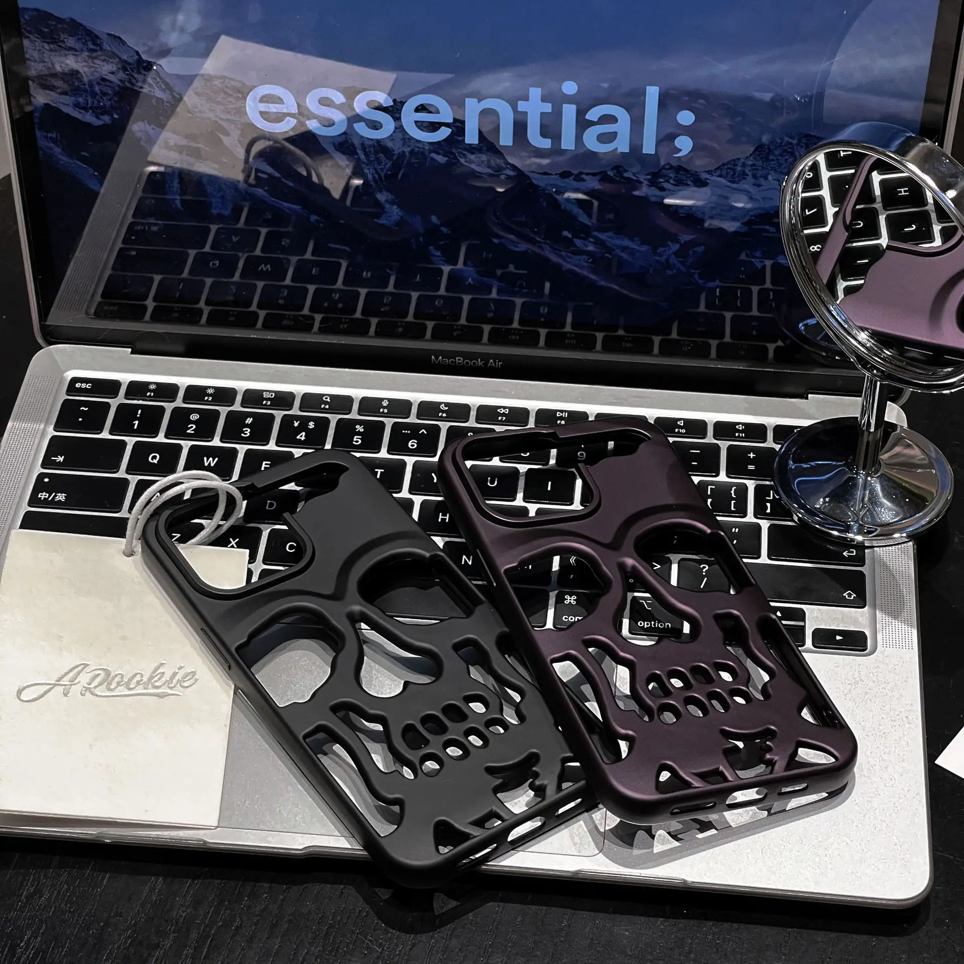 Halloween Matte Skull Hollow Phone Case for iPhone 11 12 13 14 15 16 Pro Max Cooling Anti-fall Mobile Covers