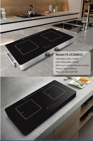 Slider Touch Control Built in Domino 2 Burner Two Double Cooking Zone Induction Hob Cooker Cookstove CE CB ETL KC EMC ERP
