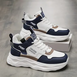 Spring Men's New Breathable High Top Sneakers for Teenagers, Trendy and Versatile Casual Dad Sneakers