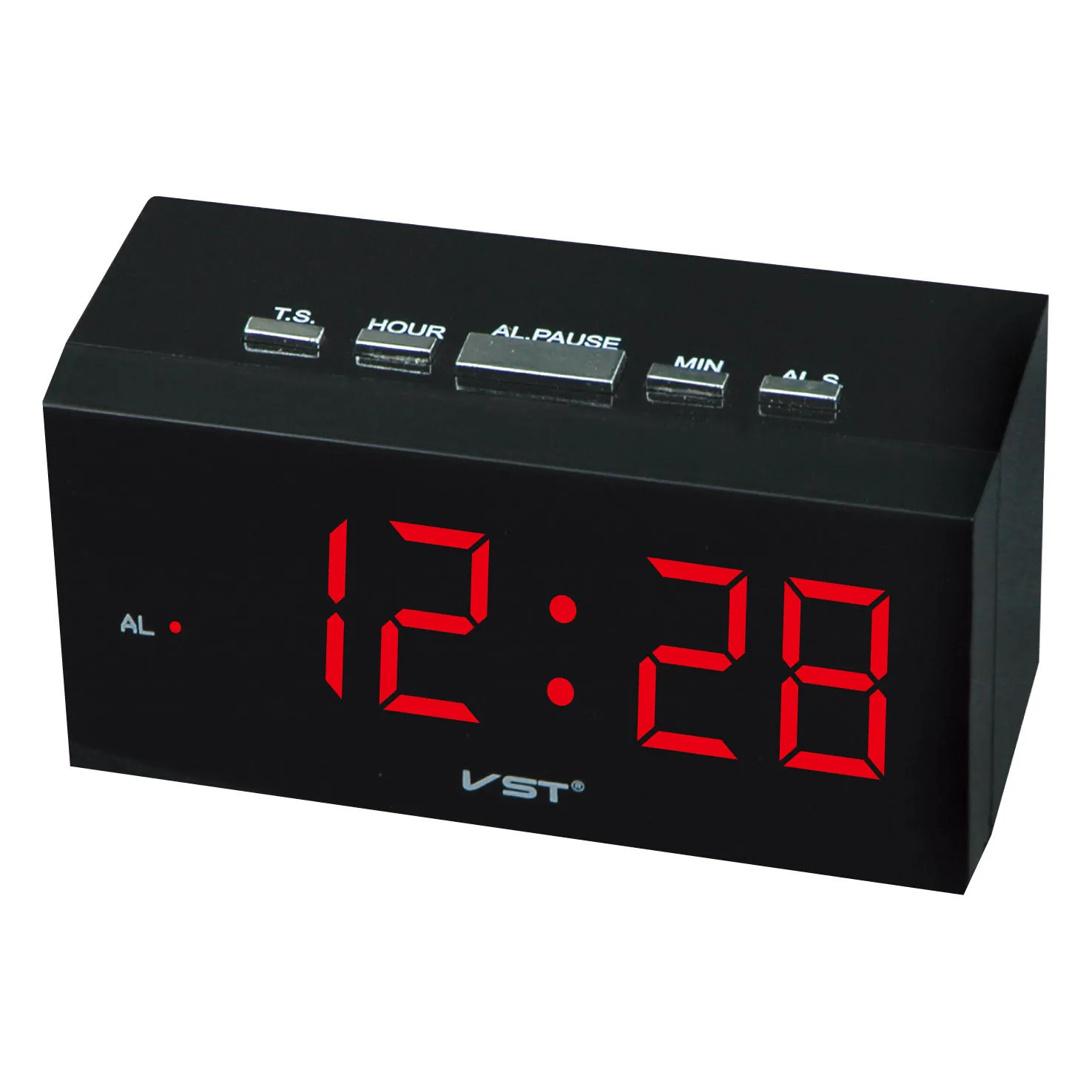 Plug-In Rectangular LED Digital Clock Colorful Number Display Alarm Clock with Electronic Movement and Projection Function