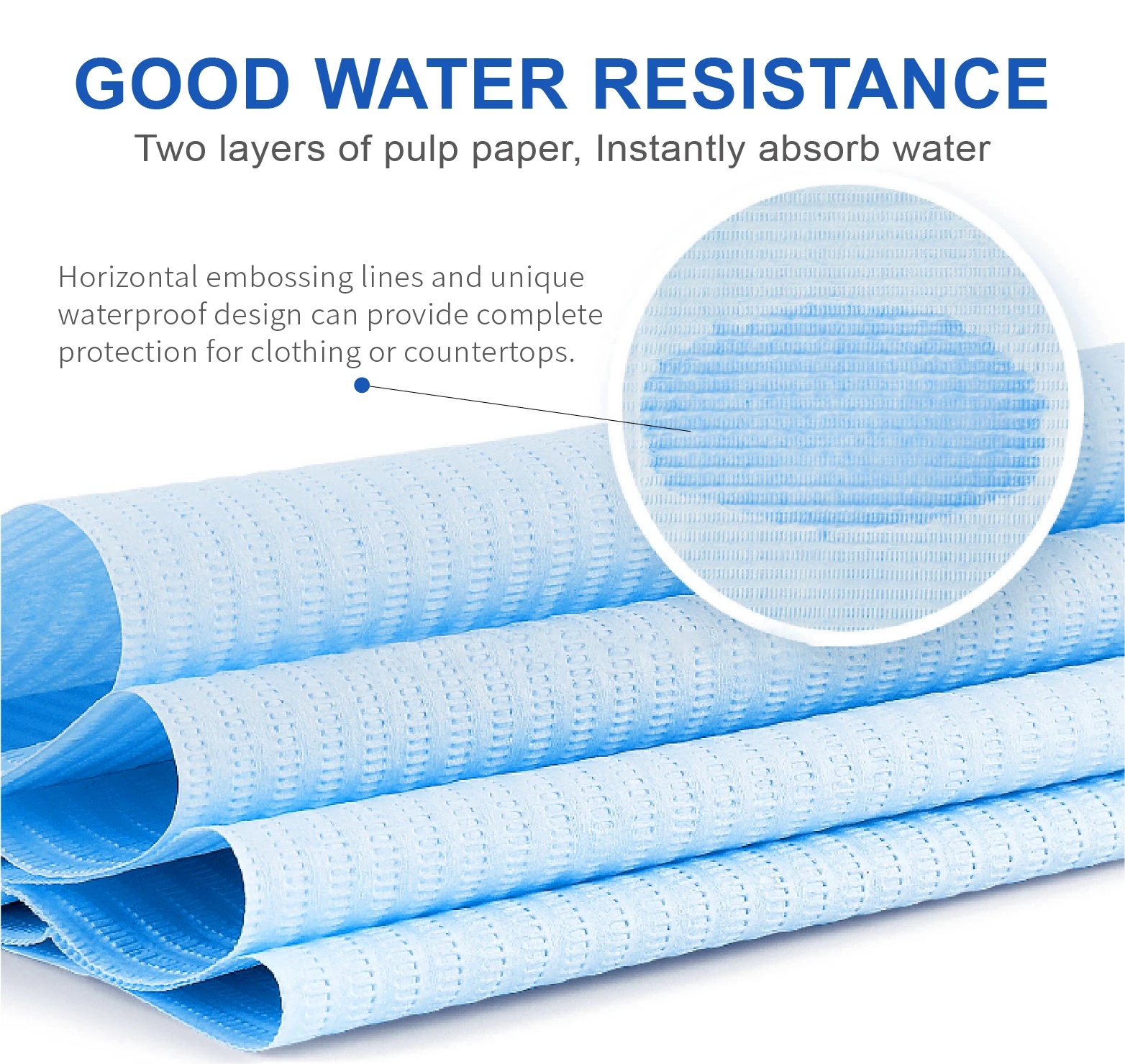 Snapklik.co : 80 Pack Disposable Dental Bibs 13x18, 3-Ply Waterproof