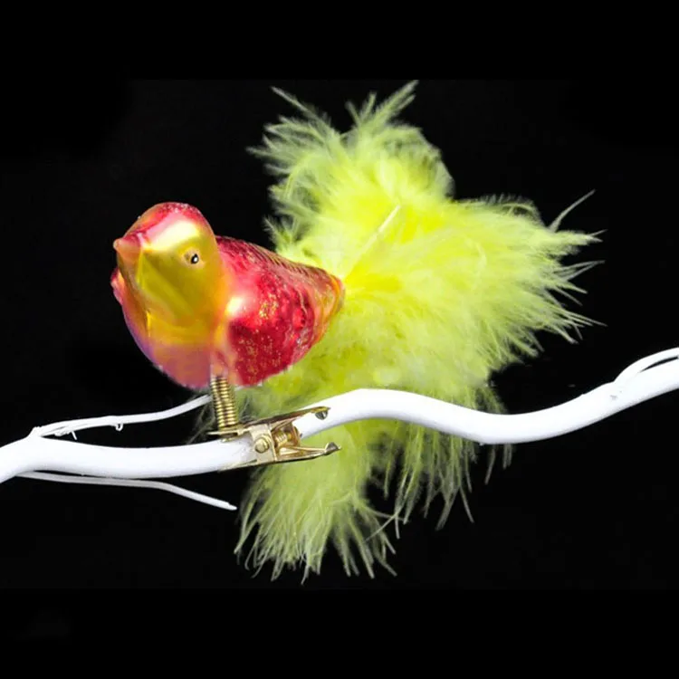 Wholesale small antique decorative handmade blown glass bird figurines animals factory