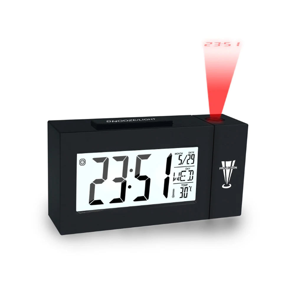 Projector Digital Alarm Clock Ceiling Display Desk Table Clock Temperature New Fashion Attention Projection Snooze Reloj