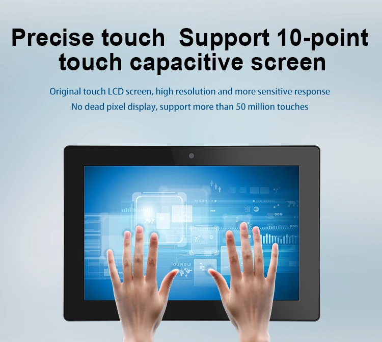 10.1 Inch IP65 Pure Flat Industrial Capacitive Android All-in-One PC with RK3288 CPU 2G RAM 16G EMCC AMD Processor