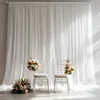 Tenda in tulle bianco con perle