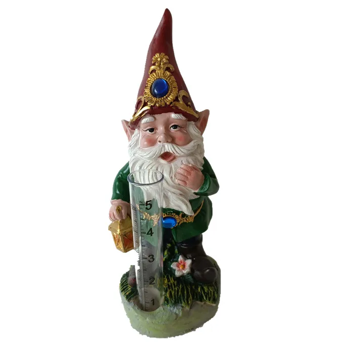10" Resin Decorative Garden Gnome Figurine Rain Gauge Buy Gnome,Garden Gnome,Rain Gauge