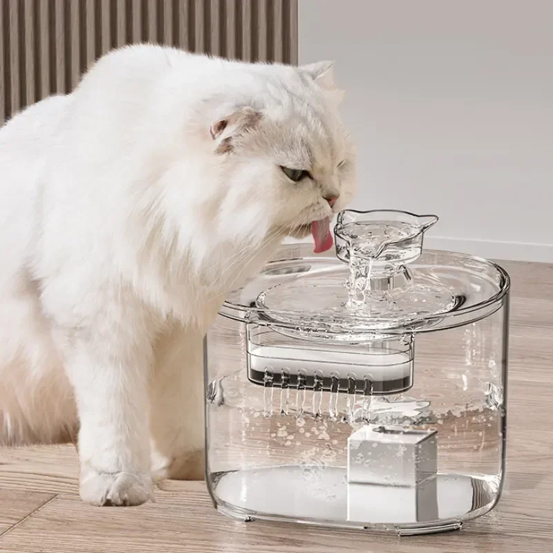 Electric Pet Cat Water Fountain Automatic Pet Water Dispenser with  Recirculating Filtration System Cat Bowl Sensor
