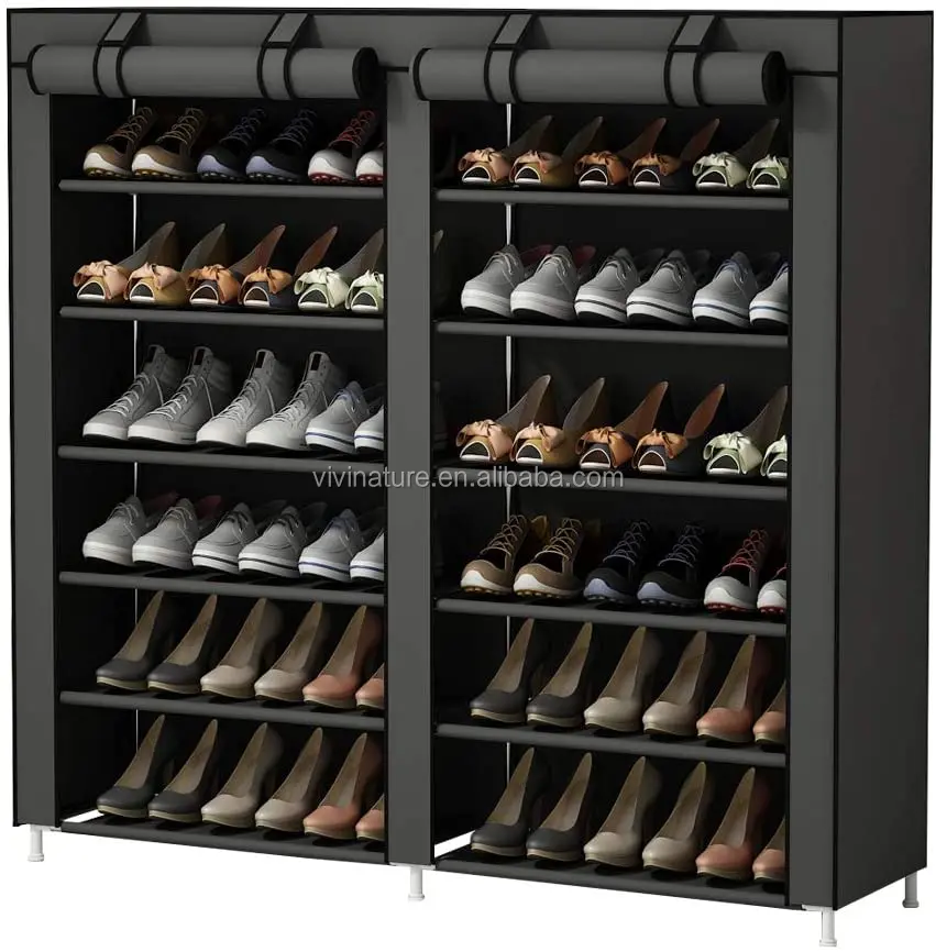 Shoes Storage Rack 4 Tiers Metal Shoes Shelf Organizer Holder Fabric Stand  Closet - Buy Shoes Storage Shelf Organizer,Metal Shoes Shelf  Organizer,Fabric Shoes Shelf Organizer Product on 