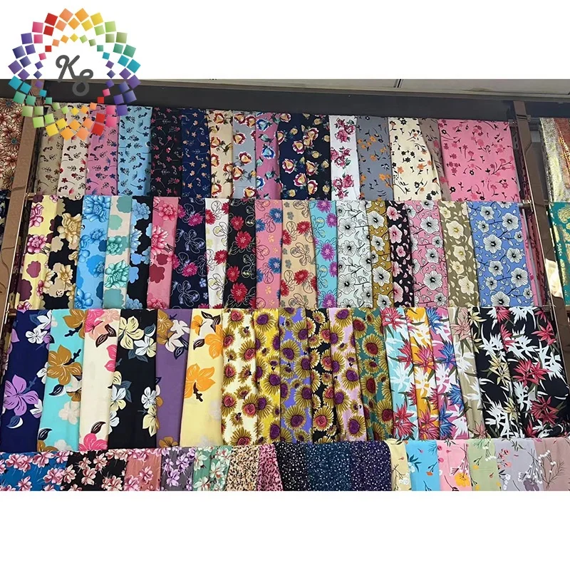 3068 искусственный шелк Stocklot 100% Чаллис цветочный принт искусственная ткань
