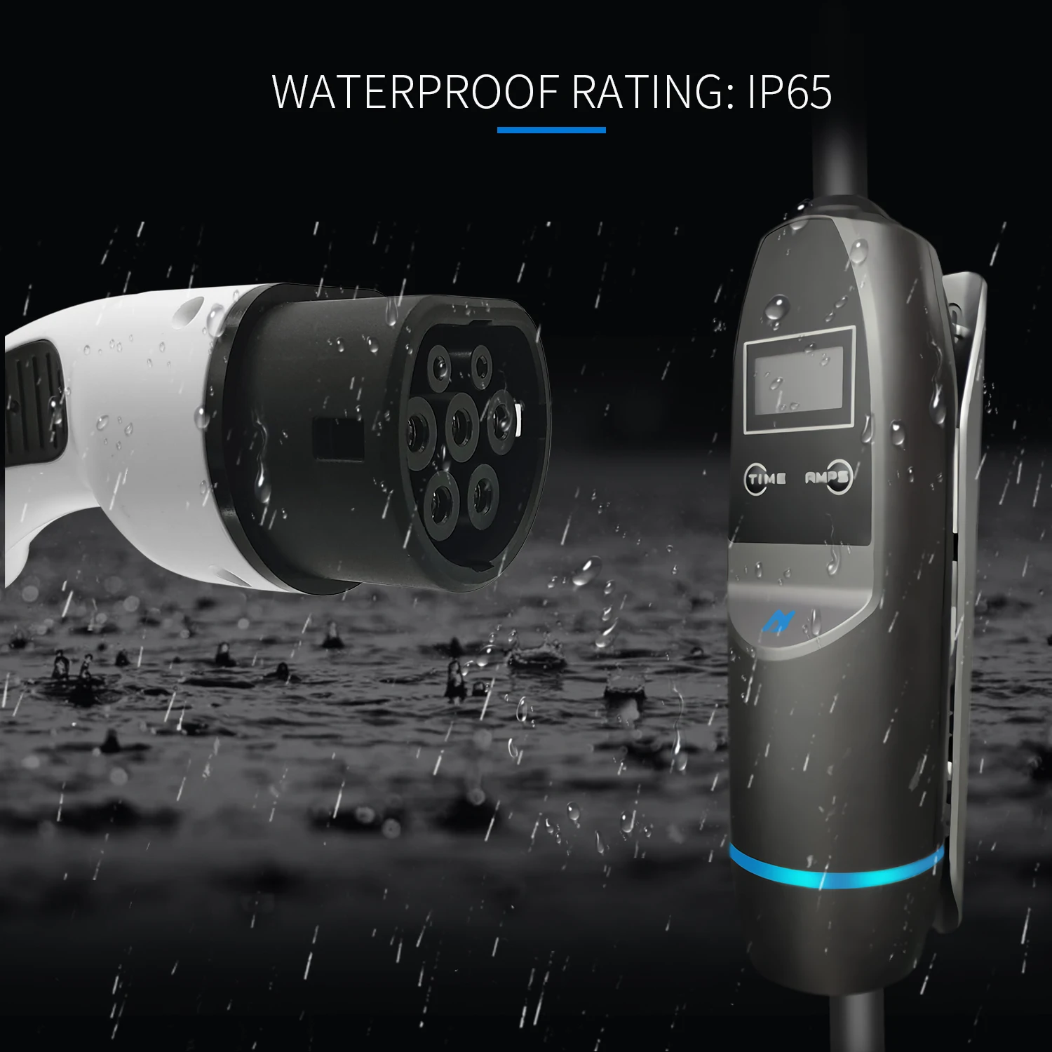 KHONS EV充電器 6~16A調整 IP65防水 J1772対応 5ケーブル