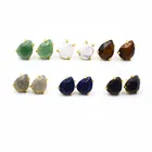 Made in China Natural Pear Tiger's Eye Stud Earring Jewelry Men Gemstone Cheap Wholesale Stud Earrings
