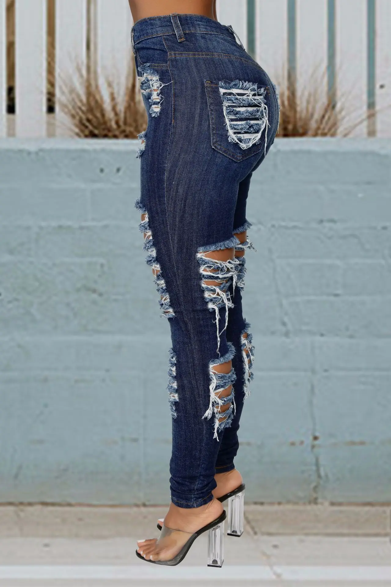 jl011 in stock ripped jeans pant