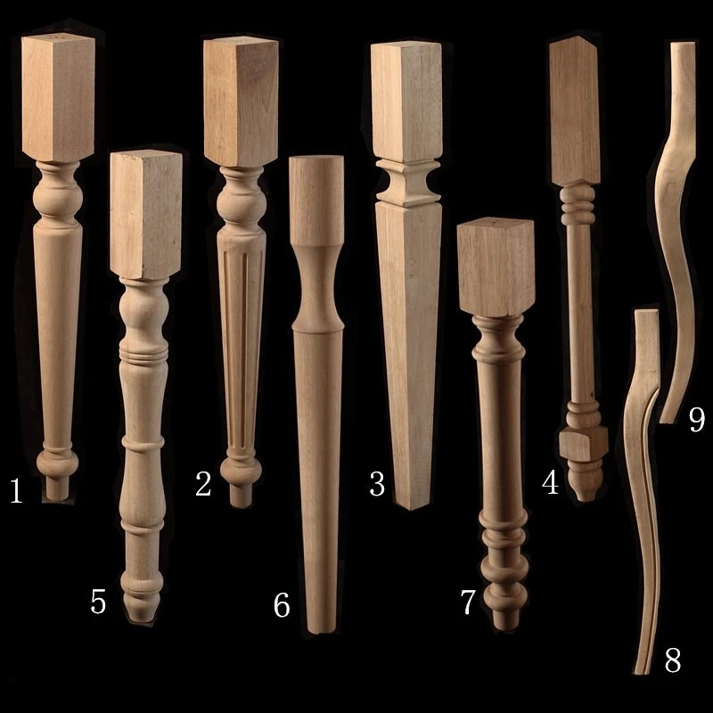 Custom Solid Bent Wood Dining Table Feet Wooden Carved Unfinished Table