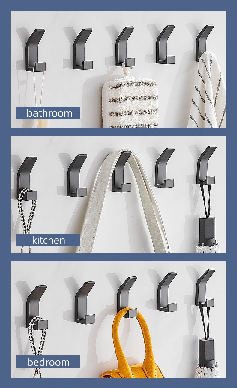 Wall Mounted Self Adhesive Hooks Heavy Duty Stick Hooks Waterproof