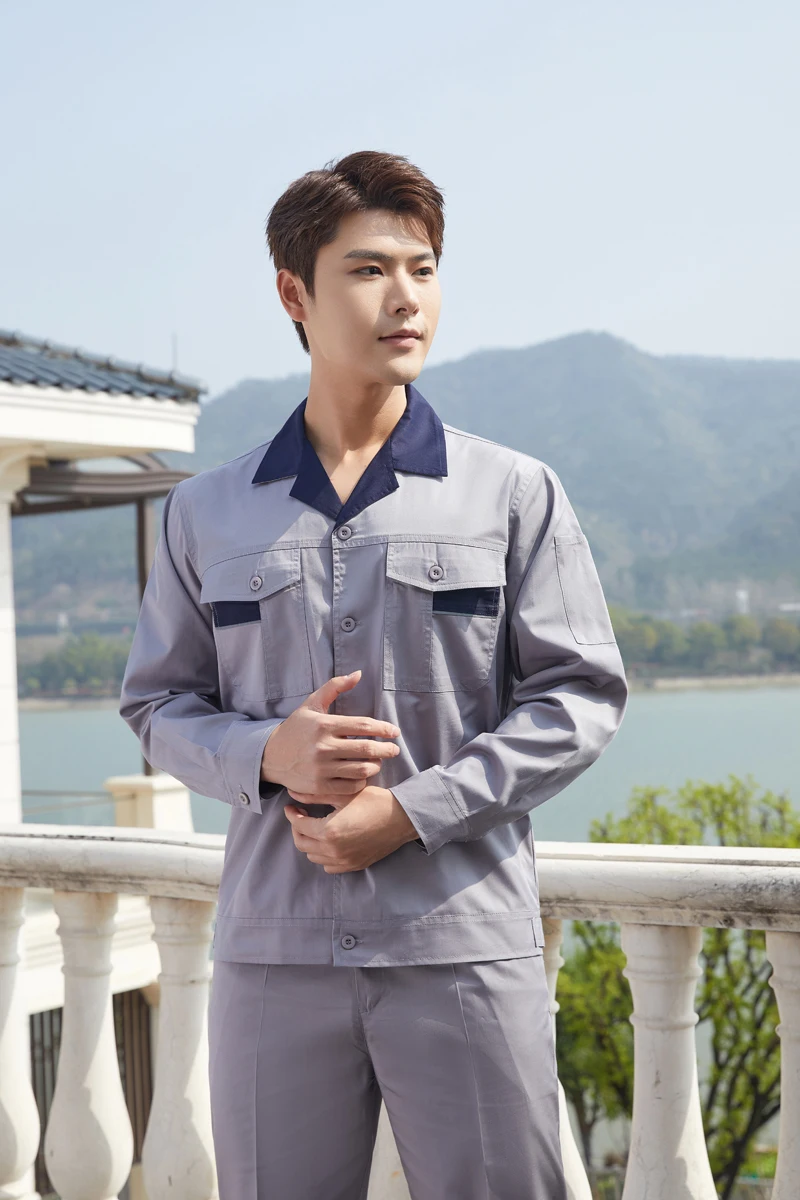 Custom summer men thin long short-sleeved site labor protection clothing construction engineering cl